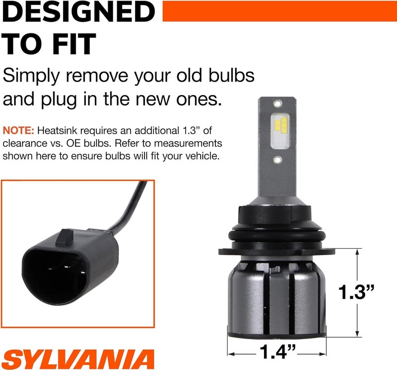 Sylvania 9007 مصابيح ضباب LED فائقة للسيارات والشاحنات - لمبات المصابيح الأمامية للرياضات الخارجية - ضوء LED أبيض بارد 6000 كيلفن - أقصى عمر افتراضي - بدون قطبية - ترقية DIY - Image 4